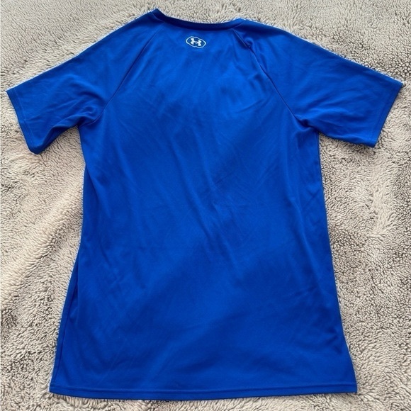 Under Armour Youth Boy XL Drifit Activewear Short Sleeve Shirt Top Royal Blue - Picture 5 of 5